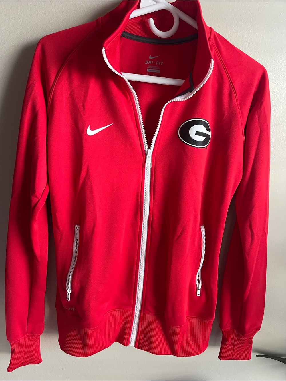 Nike Red Full-Zip Dri-Fit Jacket with Georgia 'G' Patch